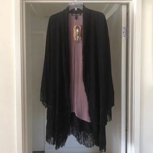 « Winter Kate » Silk Fringed Kimono Duster